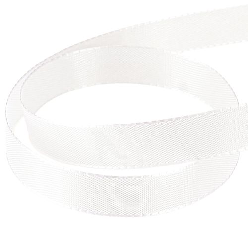Prodotto Nastro regalo decorativo in taffetà bianco 15 mm 50 m