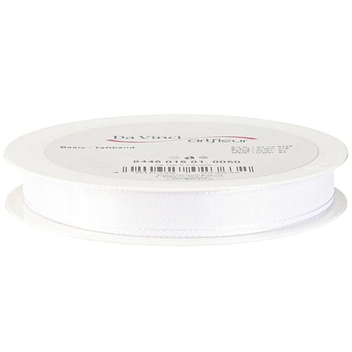 Prodotto Nastro regalo decorativo in taffetà bianco 15 mm 50 m