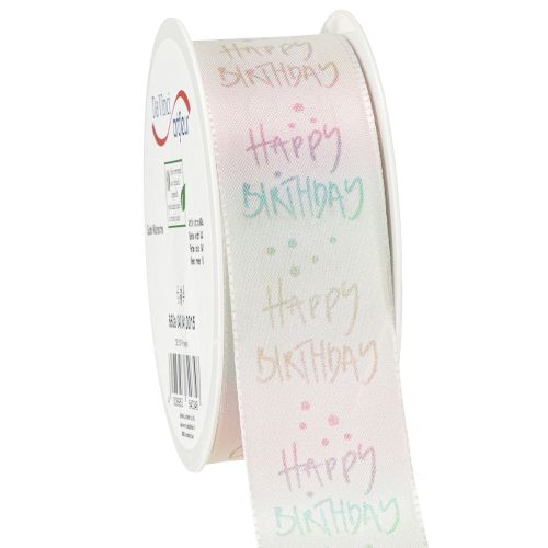 Prodotto Nastro regalo Decorazione compleanno Happy Birthday 40mm 15m