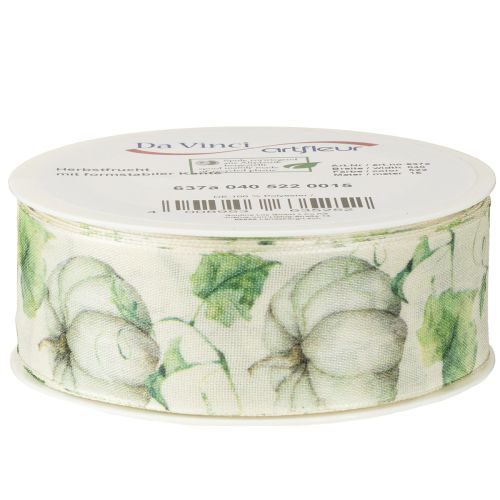 Prodotto Nastro regalo zucca verde autunnale 40mm 15m