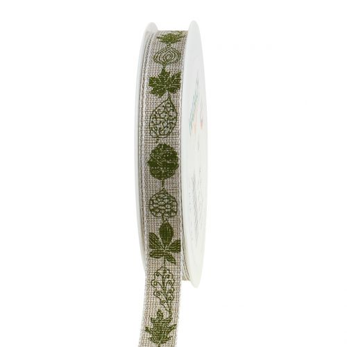 Nastro regalo per la decorazione Herbstmotiv verde 15mm 20m