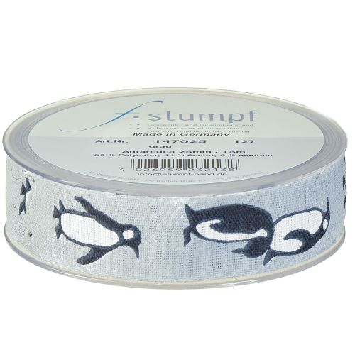 Prodotto Nastro regalo pinguini nastro natalizio tessuto 25mm 15m