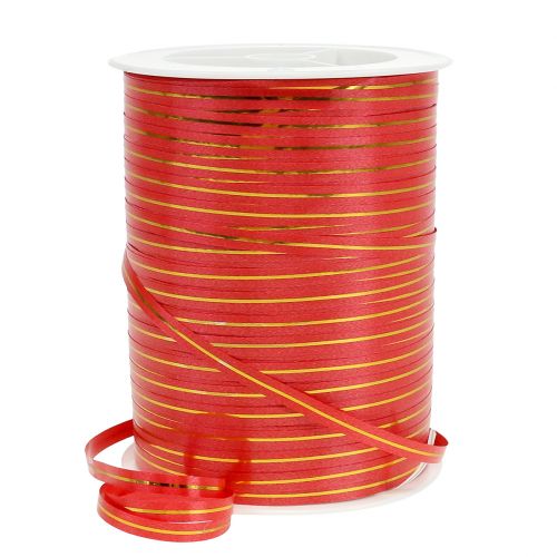 Nastro regalo rosso con strisce dorate 4,8 mm 250 m