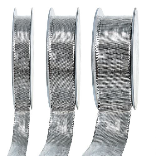 Nastro regalo argento con filo filo 25m