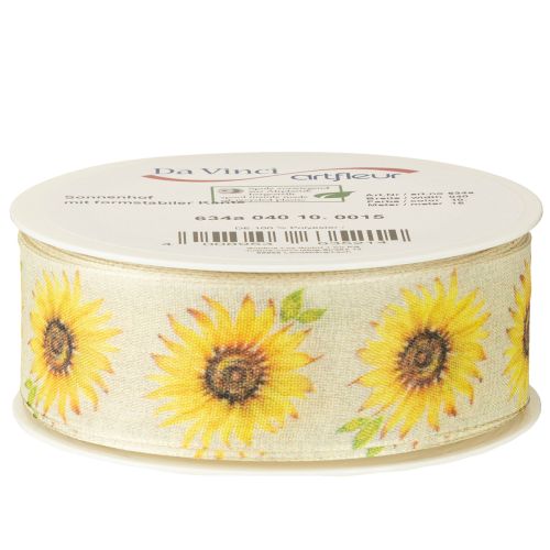 Prodotto Nastro regalo girasoli nastro giallo 40mm 15m