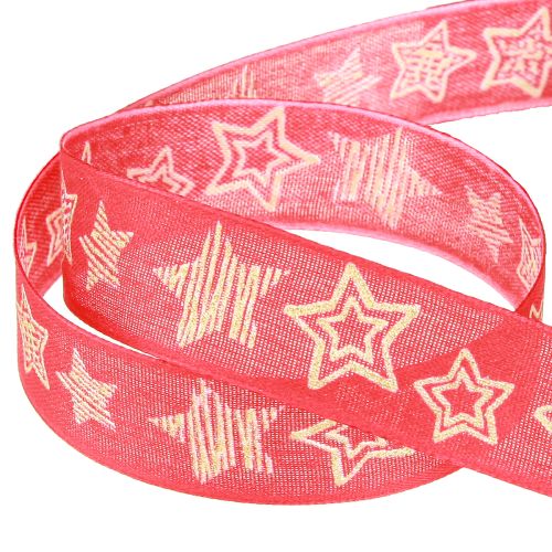 Prodotto Nastro regalo stelle nastro natalizio rosso oro 25mm 18m