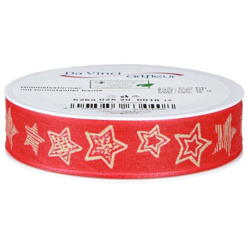 Prodotto Nastro regalo stelle nastro natalizio rosso oro 25mm 18m