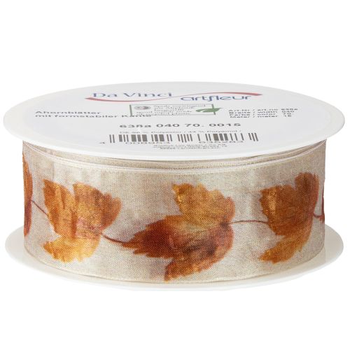 Prodotto Nastro regalo cimosa nastro foglie d'acero autunnali 40mm 15m