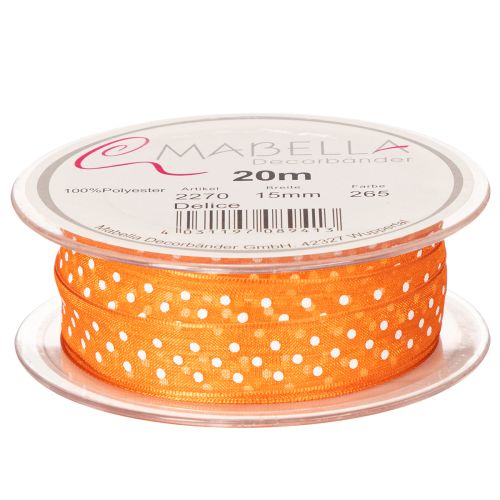 Prodotto Nastro regalo a pois per eleganti confezioni regalo, largo 1,5 cm, lungo 20 m