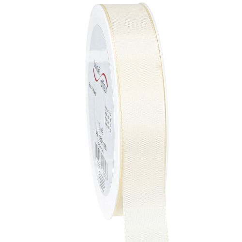 Floristik24 Nastro regalo e nastro decorativo in taffetà color crema 25 mm 50 m