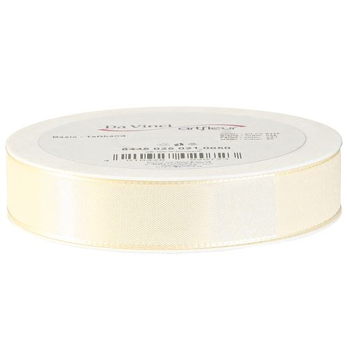 Prodotto Nastro regalo e nastro decorativo in taffetà color crema 25 mm 50 m