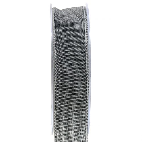 Floristik24 Nastro regalo grigio opaco 25mm 20m