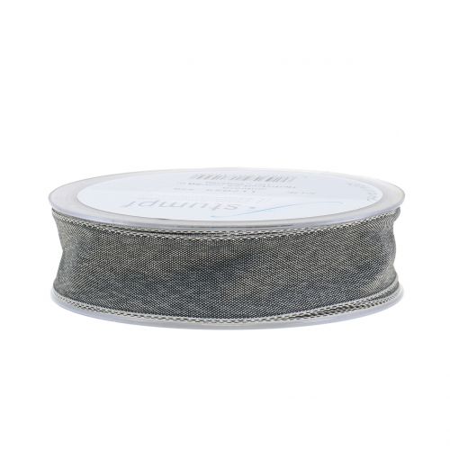 Floristik24 Nastro regalo grigio opaco 25mm 20m