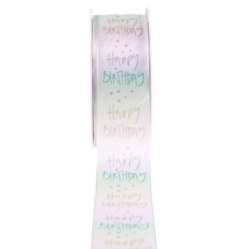 Floristik24 Nastro regalo Decorazione compleanno Happy Birthday 40mm 15m