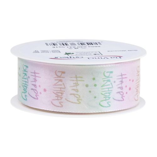 Prodotto Nastro regalo Decorazione compleanno Happy Birthday 40mm 15m