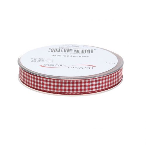 Prodotto Nastro regalo Quadretti Bordeaux 15mm 20m