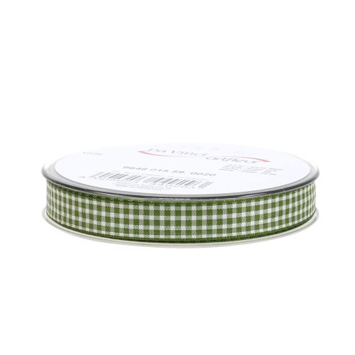 Prodotto Nastro regalo a quadri verde 15 mm 20 m