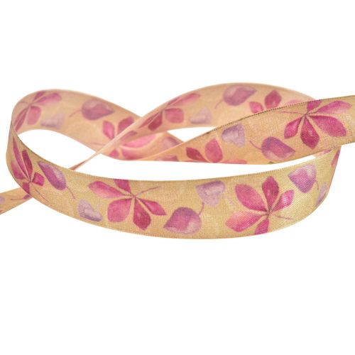 Prodotto Nastro regalo viola foglie autunnali nastro decorativo autunno 25mm 20m