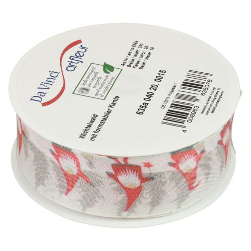 Prodotto Nastro regalo Nastro natalizio gnomo rosso 40mm 15m