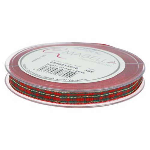 Prodotto Nastro regalo Nastro natalizio scozzese Rosso Verde 10 mm 20 m