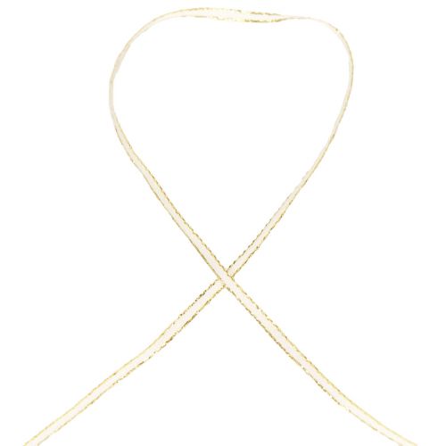 Floristik24 Nastro regalo nastro di seta nastro intrecciato oro bianco 3 mm 100 m