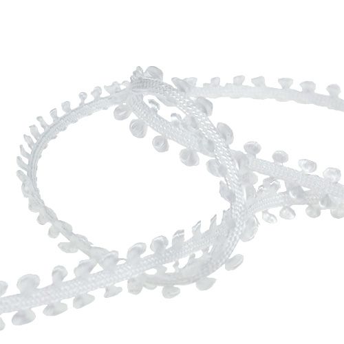 Floristik24 Nastro regalo decorativo bianco 8mm 20m