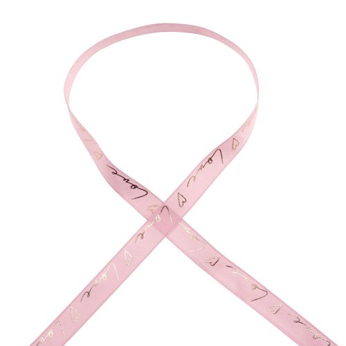 Prodotto Nastro regalo con cuori nastro decorativo oro rosa 15 mm 15 m