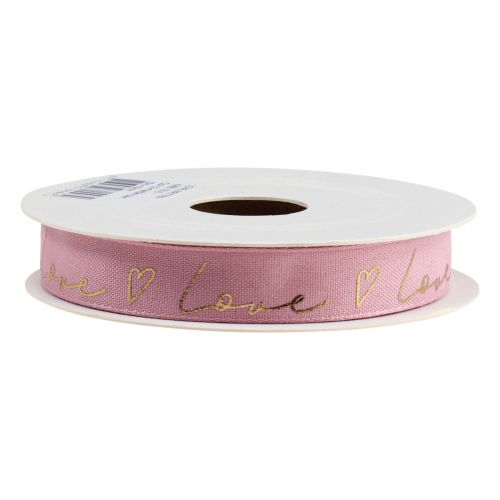 Prodotto Nastro regalo con cuori nastro decorativo oro rosa 15 mm 15 m