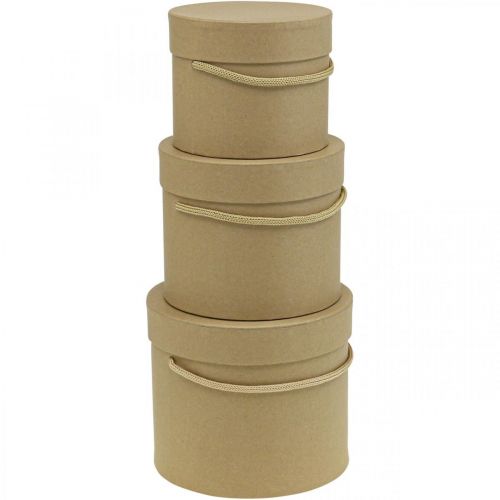 Prodotto Confezione regalo fioriera rotonda beige Ø12,5/14,5/16,5 cm set di 3