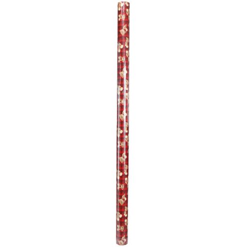 Floristik24 Carta da regalo compleanno orsetto rosso a quadretti 70x200cm