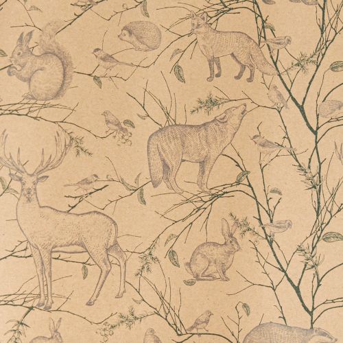 Floristik24 Carta da regalo animali foresta in marrone blu 70 cm x 200 cm