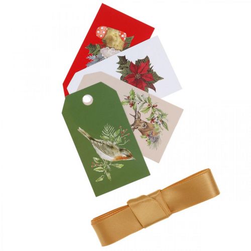 Prodotto Carta da regalo con nastro di seta e cartellini 4 fogli in un set 50 × 70 cm