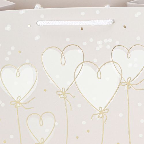 Prodotto Borsa regalo &quot;Just married&quot; con manici beige 18×10×23cm 2 pezzi