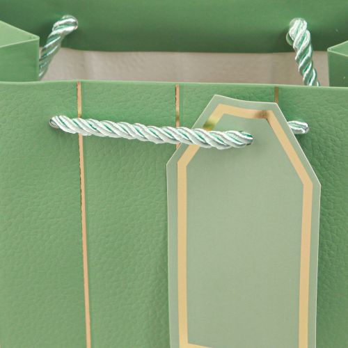 Prodotto Busta regalo verde chiaro righe dorate 18×10×23 cm 1 pz