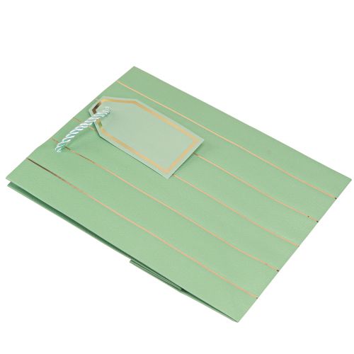 Prodotto Busta regalo verde chiaro righe dorate 18×10×23 cm 1 pz