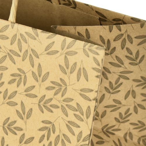 Prodotto Sacchetto regalo in carta naturale con foglie marroni 20×10×10cm 6 pezzi