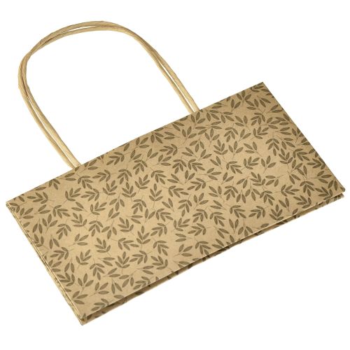 Prodotto Sacchetto regalo in carta naturale con foglie marroni 20×10×10cm 6 pezzi