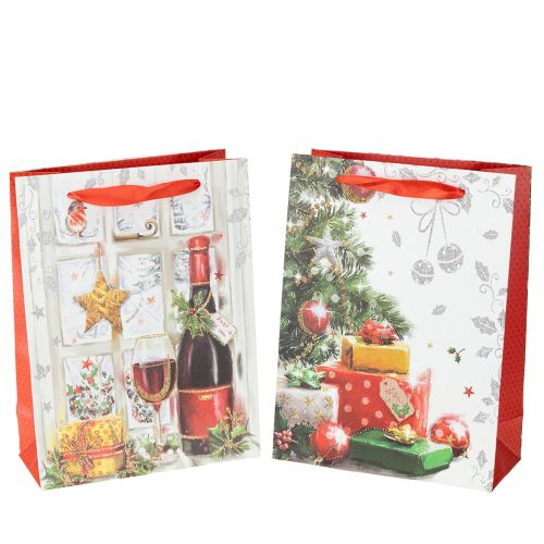 Prodotto Sacchetto regalo di Natale 8cm x 18cm H24cm set di 2