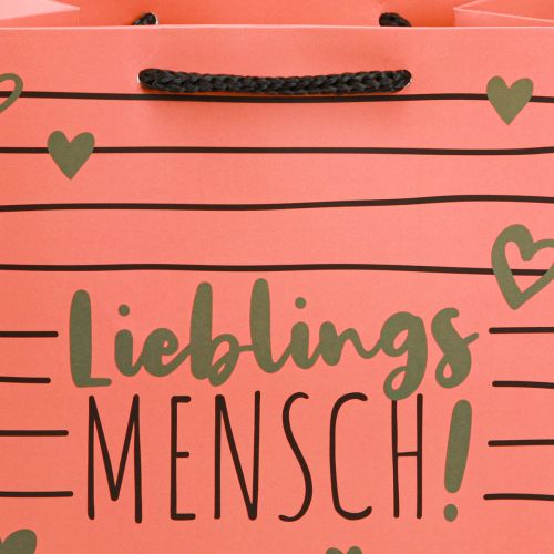 Floristik24 Sacchetto regalo con cuori “Persona preferita” carta 18×10×23cm 2 pezzi