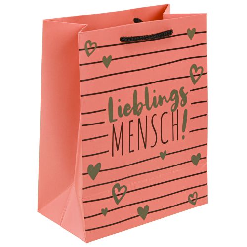 Floristik24 Sacchetto regalo con cuori “Persona preferita” carta 18×10×23cm 2 pezzi