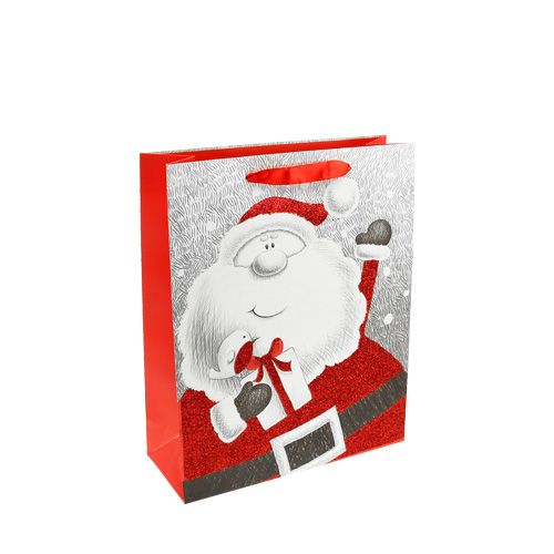 Floristik24 Sacchetto regalo con Babbo Natale 24 cm x 18 cm x 8 cm
