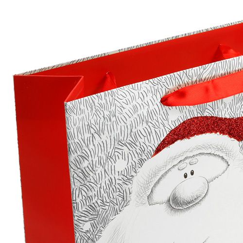 Floristik24 Sacchetto regalo con Babbo Natale 24 cm x 18 cm x 8 cm