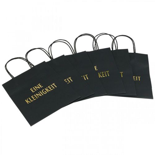 Floristik24 Sacchetti regalo di carta &quot;A little Something&quot; nero 20×11×25cm 6pz