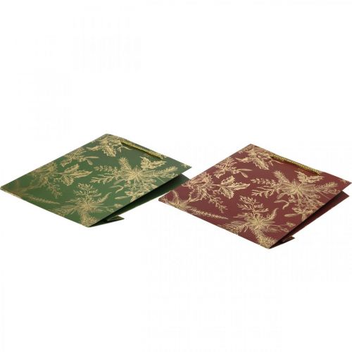 Floristik24 Sacchetti regalo Natale Sacchetti di Natale vischio 26×32cm 2pz