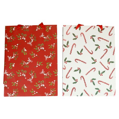 Floristik24 Sacchetti regalo Sacchetto regalo natalizio grande sacchetto regalo 26×32×10 cm 2pz