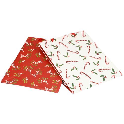 Floristik24 Sacchetti regalo Sacchetto regalo natalizio grande sacchetto regalo 26×32×10 cm 2pz