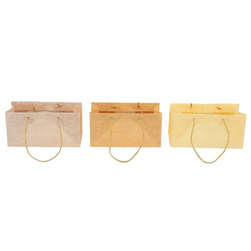 Prodotto Buste regalo carta intrecciata vaniglia arancio rosa 20×10×10cm 6pz