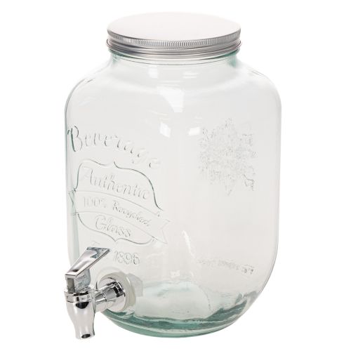 Set dispenser in vetro con rubinetto e 4 bicchieri H25,5cm | Floristik24.it