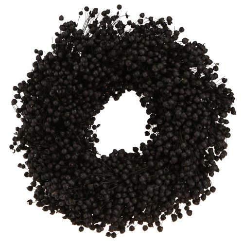 Floristik24 Ghirlanda di lino essiccato fiori secchi neri Ø25cm