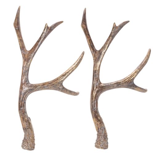 Corna decorative artificiali, ornamenti natalizi rustici, 29 cm, 2 pezzi